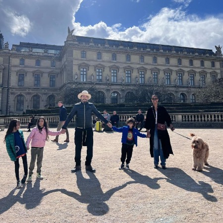 Bowie Ezio Perego-Saldana's with his siblings and parents on vacation.